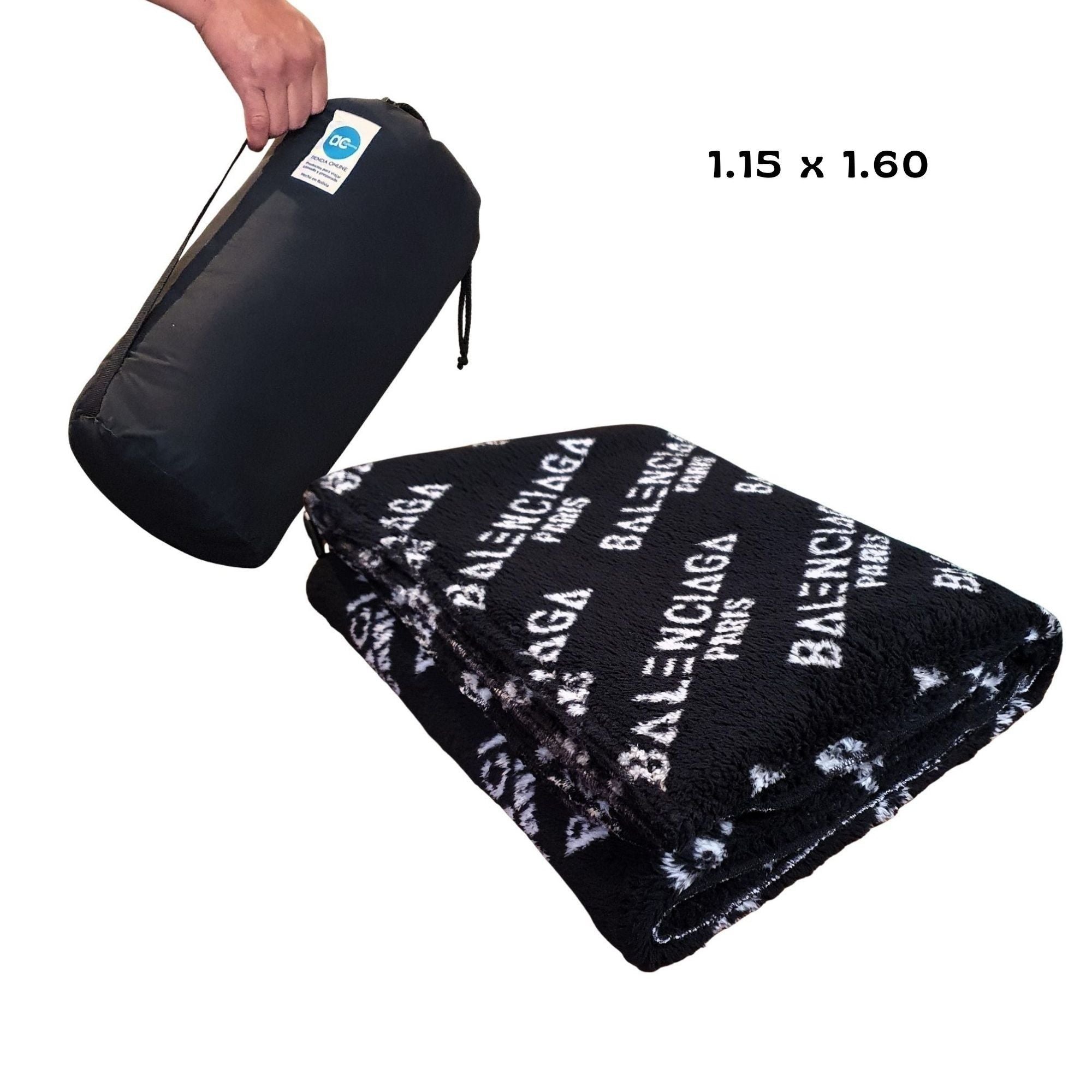 Manta premium “acturismo” semigruesa negra con diseño Balenciaga