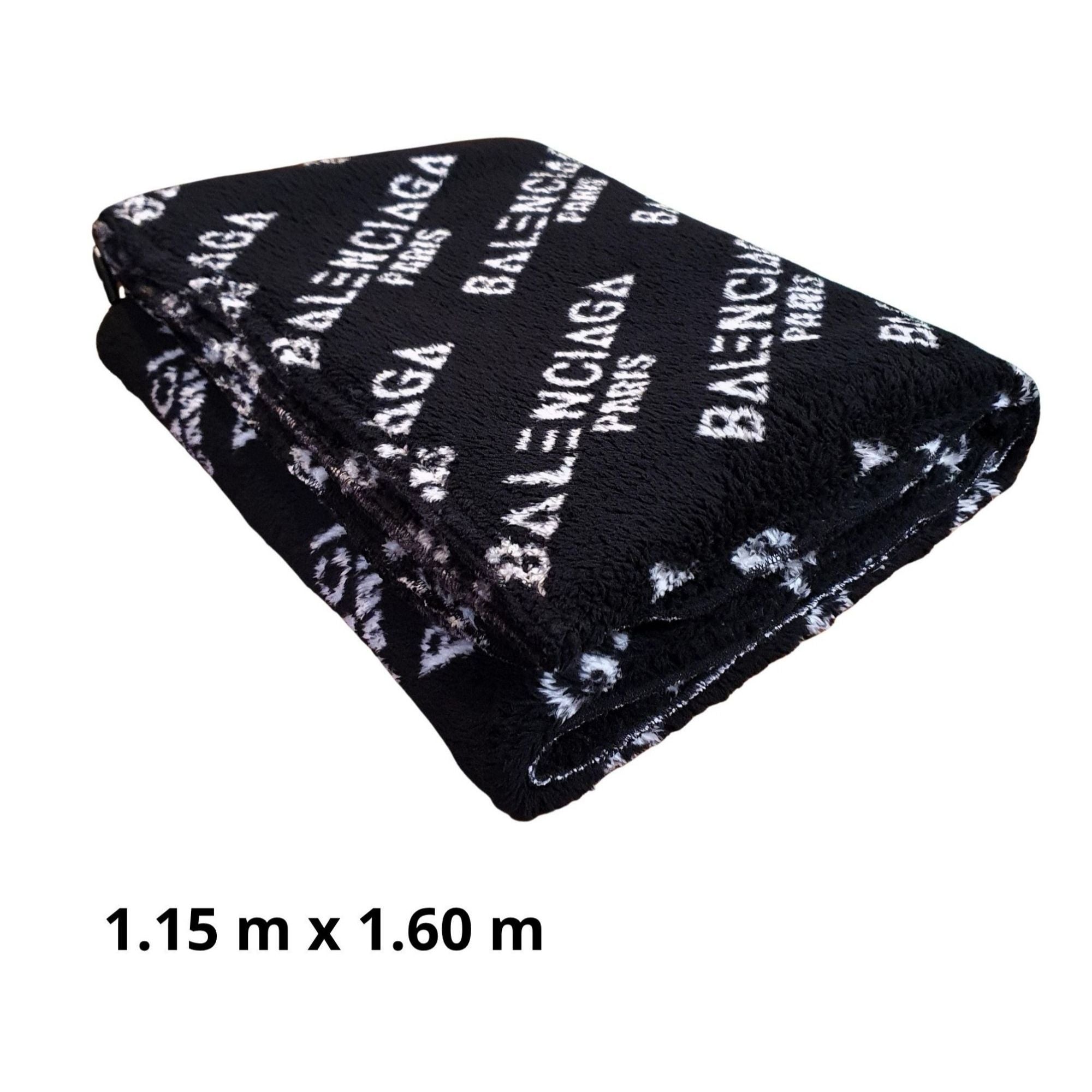 Manta premium “acturismo” semigruesa negra con diseño Balenciaga