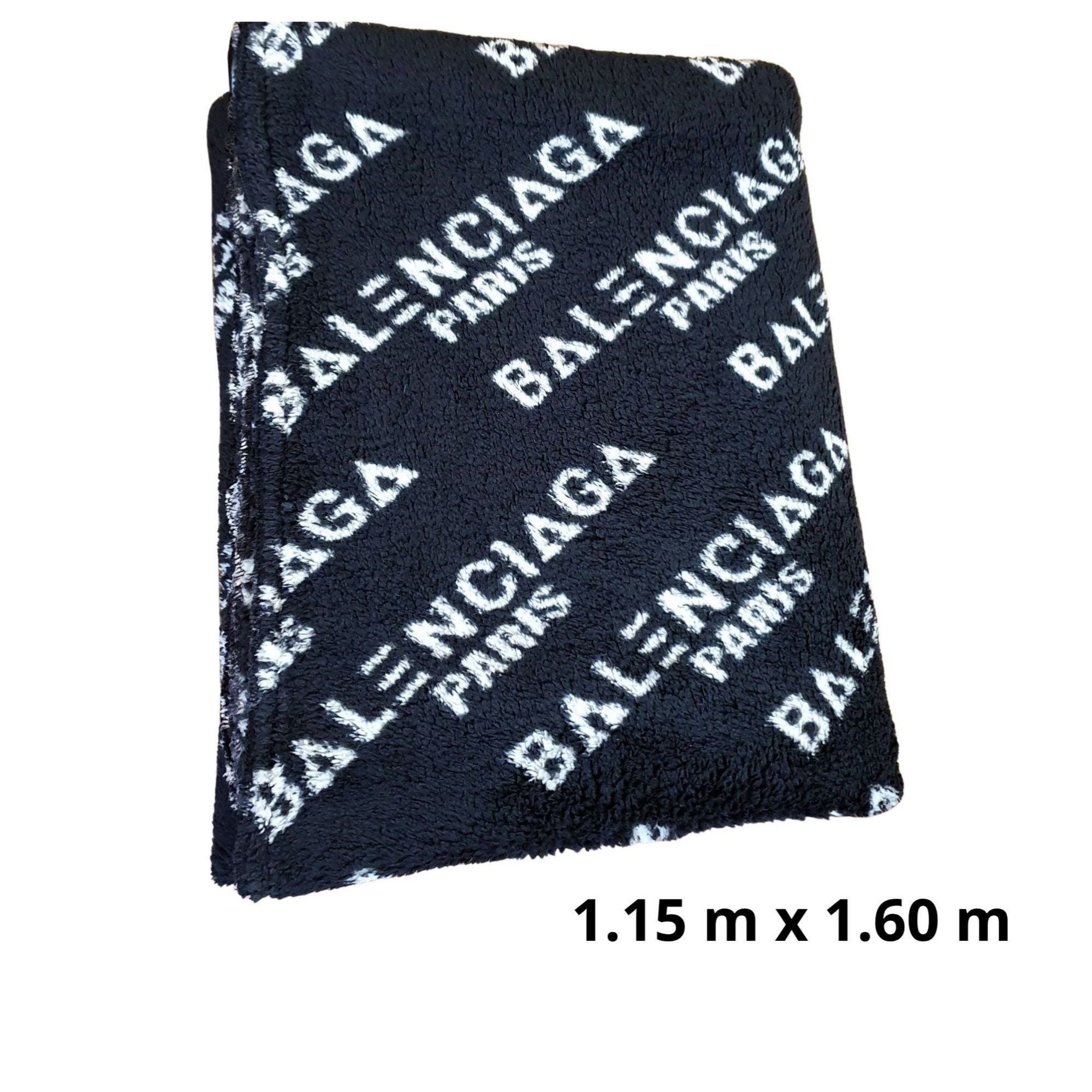 Manta premium “acturismo” semigruesa negra con diseño Balenciaga